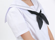 画像をギャラリービューアに読み込む, セーラー服 半袖 夏用 女子 制服 白 グレー2本ライン 150cmA~180cmA (夏服 学生服 中学校 中学生 Tiara) (送料無料) (取寄せ)