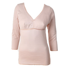 画像をギャラリービューアに読み込む, カップ付き 長袖 レディース インナー 綿100% M~LL (下着 肌着 綿 ノンワイヤー ノンワイヤーブラ カップ付きインナー 締め付けない シャツ)