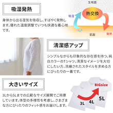 画像をギャラリービューアに読み込む, 大きいサイズ 長袖 丸首 クルーネック メンズ 綿100 3L~5L (吸湿発熱 コットン ビッグ ロング 大寸 白t 大きめ でかい ぽっこり 肥満 マッチョ 筋肉 体型カバー 3L 4L 5L)