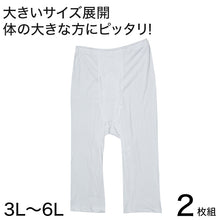 画像をギャラリービューアに読み込む, 綿100% ロングパンツ 大きいサイズ 2枚組 3L~6L (下着 綿 ボトム インナー ステテコ ズボン下 メンズ)