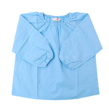 画像をギャラリービューアに読み込む, スモック 長袖 女の子 男の子 保育園 幼稚園 110cm~130cm (スモッグ 無地 子供 こども園 ネーム付き ポケット付き 日本製) (学用品) (取寄せ)