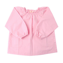 画像をギャラリービューアに読み込む, スモック 長袖 女の子 男の子 保育園 幼稚園 110cm~130cm (スモッグ 無地 子供 こども園 ネーム付き ポケット付き 日本製) (学用品) (取寄せ)