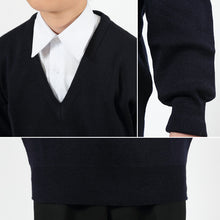 画像をギャラリービューアに読み込む, FIRST BEAT スクールニットVセーター 140~170cm (学生服 制服 中学生 高校生 通学 スクール ニット スクールセーター 学生 黒 紺) (取寄せ)