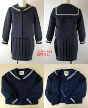 画像をギャラリービューアに読み込む, トンボ学生服 女子小学生 カシドス織り 白2本ラインセーラー服 120cmA~130cmA (トンボ TOMBOW 丸洗いOK) (送料無料) (取寄せ)