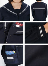 画像をギャラリービューアに読み込む, トンボ学生服 女子 サージ織り 白2本ラインセーラー服 160cmA~180cmA (トンボ TOMBOW) (送料無料) (在庫限り)