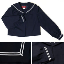 画像をギャラリービューアに読み込む, トンボ学生服 女子 サージ織り 白2本ラインセーラー服 160cmA~180cmA (トンボ TOMBOW) (送料無料) (在庫限り)