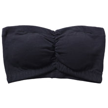 画像をギャラリービューアに読み込む, チューブトップ カップ付 ブラジャー S M L LL 3L 4L チューブブラ ノンワイヤー 綿 コットン 大きいサイズ 女性 レディース 下着 肩だし ブラトップ