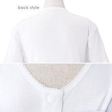 画像をギャラリービューアに読み込む, ワンタッチ肌着 プラスチックホック式3分袖前開きシャツ 2枚組 S~LL (プラスチックホック ボタン 前あき 下着 入院 ワンタッチ肌着 インナー 女性 婦人) (在庫限り)