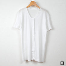 画像をギャラリービューアに読み込む, ワンタッチ肌着 プラスチックホック式3分袖前開きシャツ 2枚組 S~LL (プラスチックホック ボタン 前あき 下着 入院 ワンタッチ肌着 インナー 女性 婦人) (在庫限り)