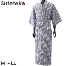 画像をギャラリービューアに読み込む, 竹 紳士ガーゼねまき M~LL (健康ねまき) (介護肌着) (取寄せ)