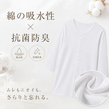 画像をギャラリービューアに読み込む, 前開きシャツ 紳士 介護 下着 7分袖 インナー S~5L (S M L LL 3L 4L 5L 綿100% マジックテープ式 ワンタッチ肌着 シャツ メンズ 男性)