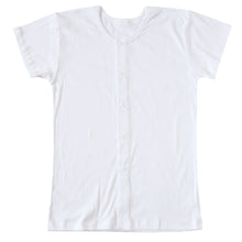 画像をギャラリービューアに読み込む, 介護用 前開きシャツ メンズ 半袖 綿100% S~5L (プラスチックホック ボタン 前あき 下着 入院 ワンタッチ肌着 インナー 男性 紳士)