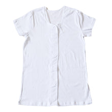 画像をギャラリービューアに読み込む, 介護 前開き シャツ 女性 半袖 綿100% マジックテープ S~5L (レディース 下着 肌着 ワンタッチ インナー 3分袖)