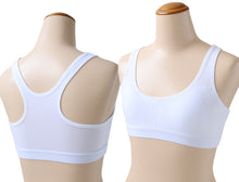 画像をギャラリービューアに読み込む, スポーツブラ ジュニア 綿 ジュニアブラ ハーフトップ 子供 130cm~165cm ハーフトップブラ 小学生 130 140 150 160 白 黒 中学生 女子 ブラジャー ジュニア用 下着 女の子 インナー シンプル (在庫限り)