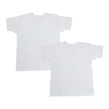 画像をギャラリービューアに読み込む, 綿100% 女の子 半袖 インナー 下着 子供 2枚組 100cm~160cm 3分袖 肌着 シャツ 綿 コットン 女児 キッズ 白 無地 シンプル 抗菌 防臭 セット