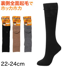 画像をギャラリービューアに読み込む, ハイソックス レディース 暖かい 裏起毛 22-24cm (全面起毛 ホッカホカ 日本製 黒 ブラック ベージュ グレー 22cm 23cm 24cm) (婦人靴下) (在庫限り)