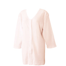 画像をギャラリービューアに読み込む, ワンタッチ肌着 婦人用プラスチックホック式7分袖前開きシャツ 2枚組 S~LL (S M L LL 綿100% プラスチックホック式 ワンタッチ肌着 シャツ レディース 女性) (在庫限り)