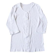 画像をギャラリービューアに読み込む, 介護 前開き シャツ 7分袖 女性 綿100% プラスチックホック S~5L (レディース 下着 肌着 ワンタッチ インナー)