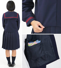 画像をギャラリービューアに読み込む, ティアラ 女子小学生 カシドス織り 赤2本ライン セーラー服 140cmA~165cmA Tiara (送料無料) (取寄せ)