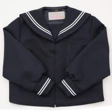 画像をギャラリービューアに読み込む, 小学生 セーラー服 女子 制服 長袖 カシドス織り 白2本ライン 120cmA~130cmA ティアラ Tiara 小学校 (送料無料) (取寄せ)