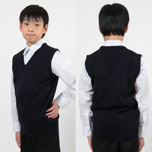 画像をギャラリービューアに読み込む, FIRST BEAT スクールニットベスト M~3L (ニットベスト ベスト 学生服 制服 中学生 高校生 通学 スクール ニット スクールベスト 学生 黒 紺 丸洗いOK 毛玉ができにくい) (取寄せ)