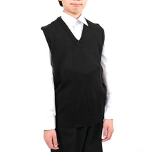 画像をギャラリービューアに読み込む, スクールベスト ニット 制服 子供 中学生 洗える 130cm~170cm 高校生 通学 スクール 学生 黒 紺 毛玉ができにくい キッズ ジュニア (取寄せ)