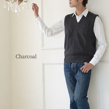 画像をギャラリービューアに読み込む, Vネック ニット メンズ ベスト ビジネス S~3L V首 ビジネス カジュアル オフィス 秋 冬 ウール 防寒 大きいサイズ メンズニット メンズセーター 無地 シンプル スリム 薄手