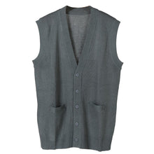 画像をギャラリービューアに読み込む, メンズ 前あき ニットベスト V首 S~3L Vネック ビジネス カジュアル オフィス 秋 冬 ウール 防寒 大きいサイズ メンズニット メンズセーター 無地 シンプル スリム 薄手