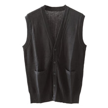 画像をギャラリービューアに読み込む, メンズ 前あき ニットベスト V首 S~3L Vネック ビジネス カジュアル オフィス 秋 冬 ウール 防寒 大きいサイズ メンズニット メンズセーター 無地 シンプル スリム 薄手