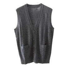 画像をギャラリービューアに読み込む, メンズ 前あき ニットベスト V首 S~3L Vネック ビジネス カジュアル オフィス 秋 冬 ウール 防寒 大きいサイズ メンズニット メンズセーター 無地 シンプル スリム 薄手