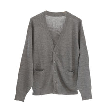画像をギャラリービューアに読み込む, カーディガン メンズ 薄手 S~3L V首 Vネック ビジネス カジュアル オフィス 秋 冬 ウール 防寒 大きいサイズ メンズニット メンズセーター 無地 シンプル スリム
