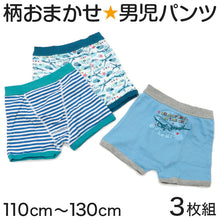 画像をギャラリービューアに読み込む, キッズ ボクサーブリーフ 前とじ 男の子 パンツ 3枚セット ボクサーパンツ 柄 おまかせ 福袋 110cm~130cm 子供 下着 子供用 肌着 インナー 子ども まとめ買い 3枚組 男児 男子 (在庫限り)