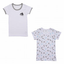 画像をギャラリービューアに読み込む, 男児 綿100 インナー キッズ 半袖シャツ 半袖丸首シャツ 2枚組 100cm~140cm 柄 Tシャツ 半袖 丸首 クルーネック 男の子 子供 吸汗 綿 コットン 100 110 120 130 (在庫限り)