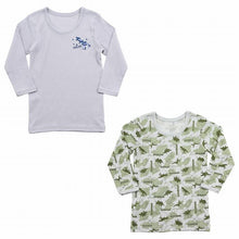 画像をギャラリービューアに読み込む, 男児 綿100 インナー キッズ 長袖シャツ 長袖丸首シャツ 7分袖 2枚組 100cm~140cm 子供 下着 シャツ 男の子 長袖 綿 セット 100 110 120 130 (在庫限り)