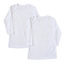 画像をギャラリービューアに読み込む, キッズ 長袖 インナー 男の子 暖かい 速乾 冬 2枚組 110~160cm 子供 下着 肌着 厚地 長袖シャツ 白 乾きやすい 丸首 tシャツ 無地 セット 110 120 130 140 150 160