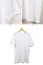 画像をギャラリービューアに読み込む, 半袖 メンズ 肌着 Vネック Tシャツ メッシュ 2枚組 M~LL (下着 インナー シャツ 薄手 夏 涼しい tシャツ V首) (在庫限り)