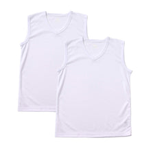 画像をギャラリービューアに読み込む, インナー キッズ メッシュ サーフシャツ スリーブレス Vネック 男の子 ルコック 2枚組 130cm~170cm (子供 肌着 下着 速乾 ジュニア 男子 V首 夏 スポーツ ランニング 白 黒) (在庫限り)
