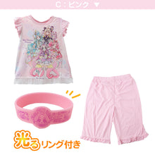 画像をギャラリービューアに読み込む, プリキュア パジャマ 半袖 光るパジャマ 名探偵プリキュア キッズ 上下セット 100 110 120 130 cm 女の子 子供 夏 半ズボン 短パン オールスターズ パジャマ上下 入園祝い 入園準備 部屋着 ルームウェア ルームウエア 子供服 女児 寝巻き たんプリ