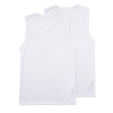 画像をギャラリービューアに読み込む, 体育ノ極 キッズ 下着 ランニングシャツ 男の子 2枚組 130cm~160cm (タンクトップ 子供 肌着 インナー 小学生 ノースリーブ Vネック 白 無地 メッシュ 体育の極 130 140 150 160) (在庫限り)