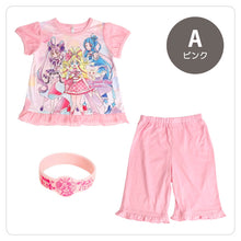 画像をギャラリービューアに読み込む, 光るパジャマ プリキュア 半袖 パジャマ 女の子 キッズ 夏 キミとアイドルプリキュア 100cm~130cm 110cm 120cm 女児 子供 部屋着 ルームウェア 小学生 幼稚園 入園祝い 入園準備 キャラクター フリル (在庫限り)
