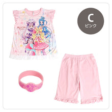 画像をギャラリービューアに読み込む, 光るパジャマ プリキュア 半袖 パジャマ 女の子 キッズ 夏 キミとアイドルプリキュア 100cm~130cm 110cm 120cm 女児 子供 部屋着 ルームウェア 小学生 幼稚園 入園祝い 入園準備 キャラクター フリル (在庫限り)