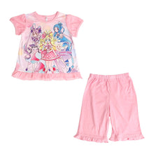 画像をギャラリービューアに読み込む, 光るパジャマ プリキュア 半袖 パジャマ 女の子 キッズ 夏 キミとアイドルプリキュア 100cm~130cm 110cm 120cm 女児 子供 部屋着 ルームウェア 小学生 幼稚園 入園祝い 入園準備 キャラクター フリル (在庫限り)