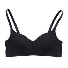 画像をギャラリービューアに読み込む, ノンワイヤーブラジャー キッズ シームレスブラジャー スクール A65~A75 (モールドブラジャー ファーストブラ ジュニアブラ アウターにひびかない 下着 インナー ソフトブラ 黒) (在庫限り)
