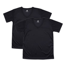 画像をギャラリービューアに読み込む, ルコック 男の子 下着 半袖 メッシュ インナー キッズ tシャツ vネック 2枚組 130cm~160cm 子供 肌着 130 140 150 速乾 スポーツ 夏 黒 スポーツ 子ども V首 (在庫限り)