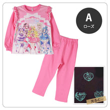 画像をギャラリービューアに読み込む, 光るパジャマ プリキュア パジャマ 裏起毛 長袖 女の子 キッズ トレーナー 光る 冬 上下セット 100 110 120 130cm 女児 子供 キミとアイドルプリキュア お泊り保育 パジャマ上下 ルームウェア ルームウエア 部屋着 寝巻き 寝間着 女の子用 綿混 大人気