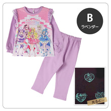 画像をギャラリービューアに読み込む, 光るパジャマ プリキュア パジャマ 裏起毛 長袖 女の子 キッズ トレーナー 光る 冬 上下セット 100 110 120 130cm 女児 子供 キミとアイドルプリキュア お泊り保育 パジャマ上下 ルームウェア ルームウエア 部屋着 寝巻き 寝間着 女の子用 綿混 大人気