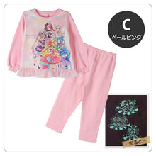 画像をギャラリービューアに読み込む, 光るパジャマ プリキュア パジャマ 裏起毛 長袖 女の子 キッズ トレーナー 光る 冬 上下セット 100 110 120 130cm 女児 子供 キミとアイドルプリキュア お泊り保育 パジャマ上下 ルームウェア ルームウエア 部屋着 寝巻き 寝間着 女の子用 綿混 大人気