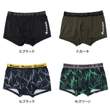 画像をギャラリービューアに読み込む, ボクサーパンツ メンズ le coq sportif 前とじ ボクサーブリーフ ブランド ルコック M L LL 下着 ドライ 速乾 柄 肌着 男性 インナー パンツ ルコックスポルティフ 紳士 前閉じ