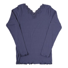 画像をギャラリービューアに読み込む, 長袖シャツ インナー レディース 8分袖インナー 長袖 綿100 リブ コットン レース M~LL (長袖インナー 下着 肌着 婦人) (在庫限り)