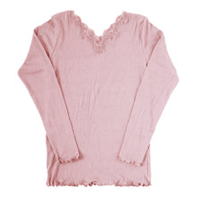 画像をギャラリービューアに読み込む, 長袖シャツ インナー レディース 8分袖インナー 長袖 綿100 リブ コットン レース M~LL (長袖インナー 下着 肌着 婦人) (在庫限り)